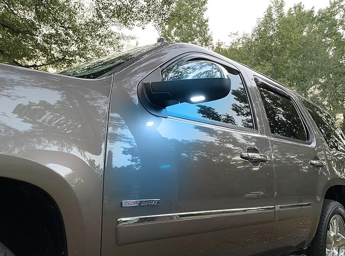 iJDMTOY Ice Blue 18-SMD Full LED Under Side Mirror Puddle Lights Compatible With 2007-2014 Chevrolet Avalanche Silverado Suburban/Tahoe, GMC Sierra Yukon, Cadillac Escalade, etc