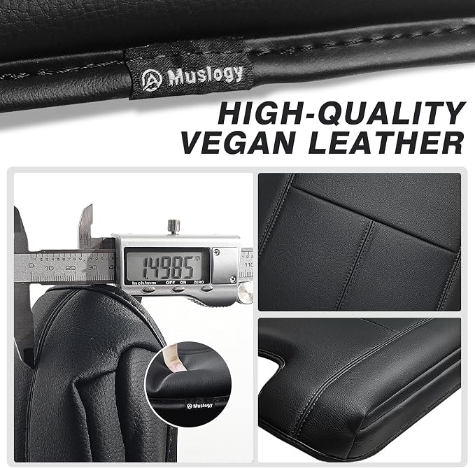 Muslogy Center Console Armrest Cover Fit for Chevy Silverado/Tahoe & GMC Sierra/Yukon 2007-2013 Accessories, Comfort Armrest Pad Console Lid Cushion Vegan Leather 1-Inch Extra Thick(Jump Seat ONLY)