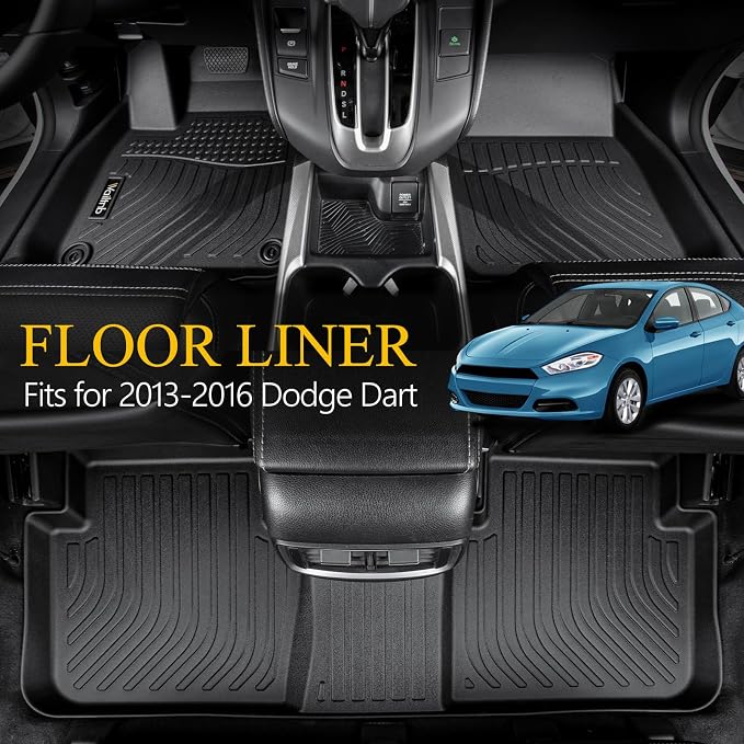 Wailtnb-Mats for Dodge Dart 2013-2016 Floor Mat Cargo Liner All Weather Floor Liner Car Mat for Dodge Dart Custom Fit Automotive Full Set Accessories