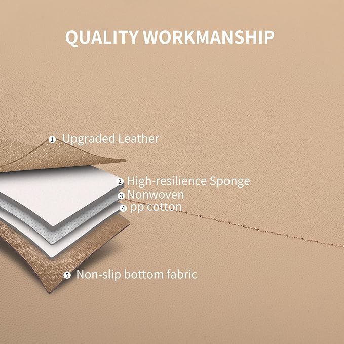HChengkikz Front Car Seat Cover, Waterproof Faux Leather (Beige) | Car Seat Protectors, Quilting, Easy to install, Airbag Compatible, Universal Fit for Most Suvs, Trucks, SUVs