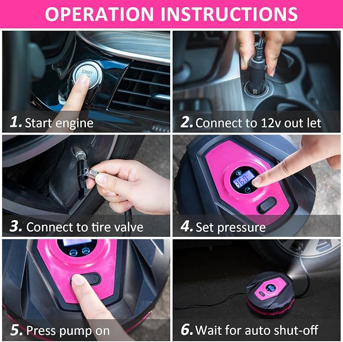 Car Emergency Kit with Portable Air Compressor - Roadside Emergency Kit for Vehicles, Winter Car Safety Roadside Assist Kit, Emergency Car Kit for Teen Girl and Ladies L-77