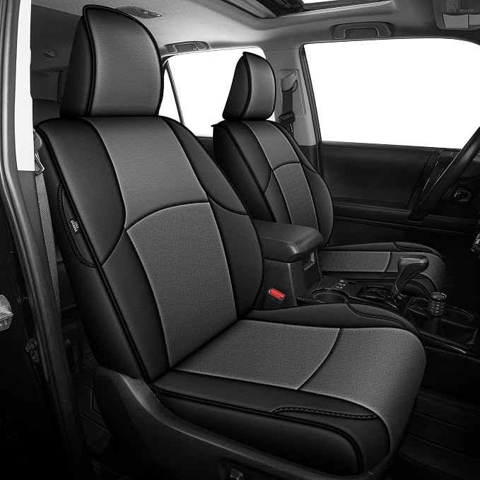 AOMSAZTO Custom Fit Seat Covers for Toyota 4runner 7Seats | 2011 2012 2013 2014 2015 2016 2017 2018 2019 2020 2021 2022 2023 2024 Seats Cover Full Set for 4Runner 7 Seaters Black&Gray