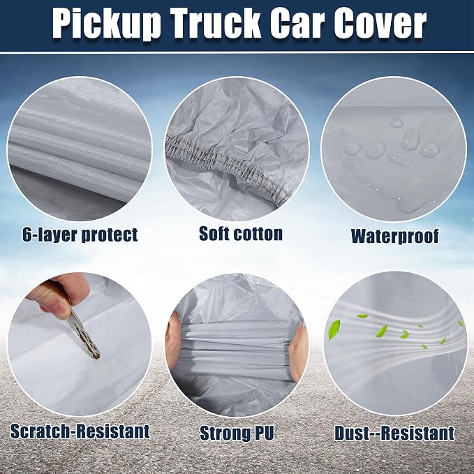 X AUTOHAUX SUV Car Cover for Chevrolet Tahoe 4 Door 2007-2024 Outdoor Waterproof Sun Rain Dust Wind Snow Protection 190T PU W/Driver Door Zipper Gray