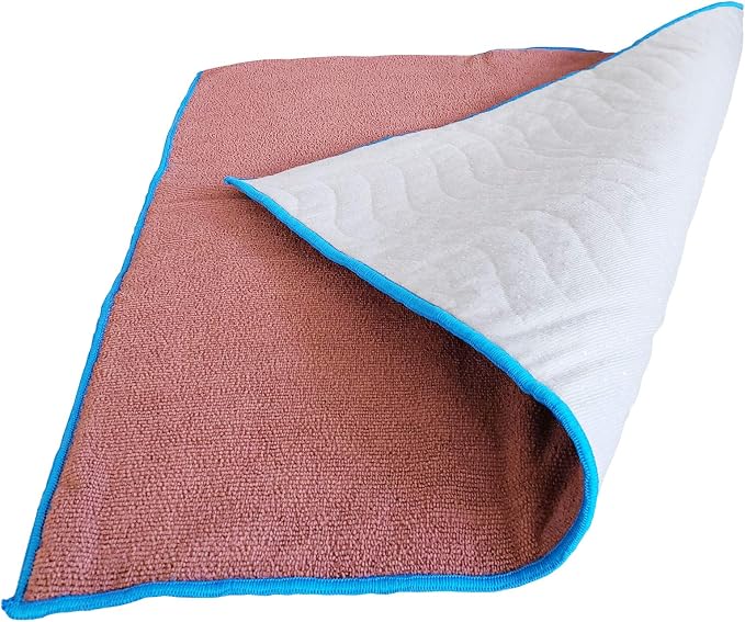 Premium Waterproof Seat Pad for Incontinence - Slip-Resistant, Ultra Absorbent Soft Microfiber 22 x 22 Inches - 5 Layer Design - for Adults, Kids and Pets, Brown/Blue