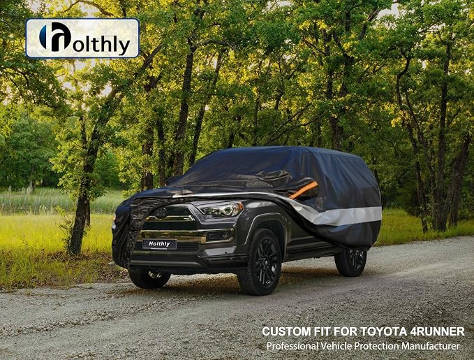 10 Layers SUV Car Cover Custom Fit for Toyota 4Runner (2002-2026) Waterproof All Weather for Automobiles, Outdoor Full Cover Sun UV Rain Protection.Black