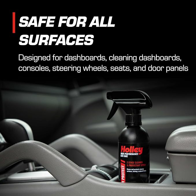 Holley Interior Protect - 2-Stage Cleaner & Protectant Spray - High-Performance Car Care, Wipe Away dust and Fingerprints in Your Vehicle - UV protectant, Citrus Scent - 16 oz.