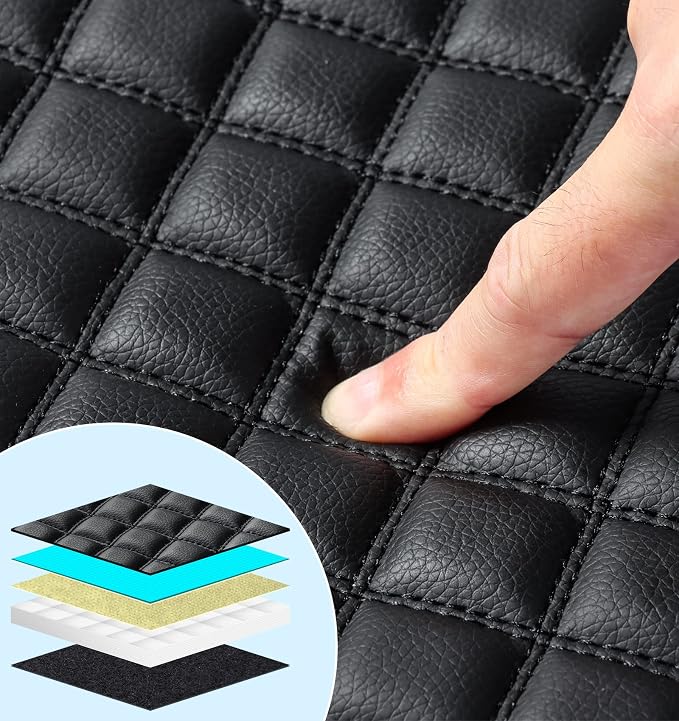 Sinvanho Thickened Center Console Armrest Cover for 2015-2025 Ford F150 Accessories, PU Leather Middle Console Protective Cover, Arm Rest Box Lid Cushion, Fits Only 40/20/40 Jump Seat Console