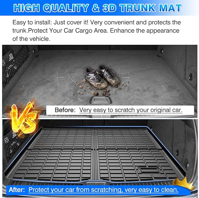Cartist Cargo Liner Fits for 2020-2025 2026 GLE Class 5 Passenger All Weather Rear Trunk Mat for GLE Accessories 3D High Side Waterproof Black TPE