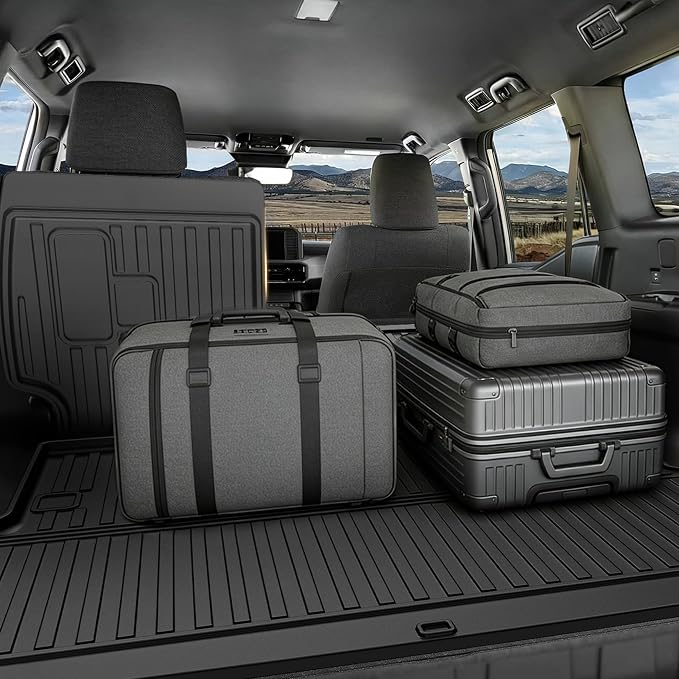 AOMSAZTO Cargo Liner & Seat Back Mats Fit for Volkswagen Atlas 2018-2026 | (NOT for Cross Sport) All Weather Protection Trunk Floor Liner for VW Atlas (2nd & 3rd Row Backrest +Cargo Mat)