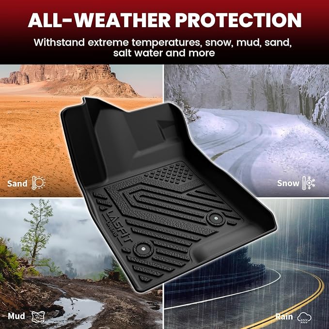 LASFIT Floor Mats & Cargo Liner with Backrest Mat for Chevy Trax 2024 2025 2026, All Weather TPE Custom Fit Floor Mats for Cars, Car Floor Mats Full Set for Chevrolet Trax Accessories, Black (6PCS)