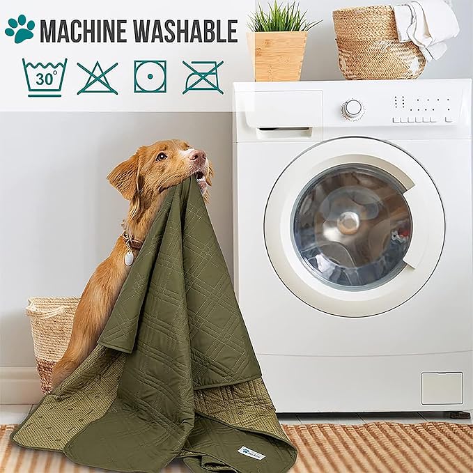 PetAmi Waterproof Couch Cover for Dogs, Non-Slip Leakproof Sofa Furniture Protector for Pet Cat, Machine Washable Bed Blanket for Car Seat, 68x82 Green