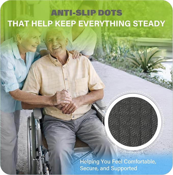 SPRING SEAON Waterproof Chair Pads for Adults & Elder, 22" x 21" Washable Reusable Incontinence Pads, Non-Slip Wheelchair Seat Cover for Bed, Car, Recliner & Protecting Patient Dignity (khaki, 2 Pack)