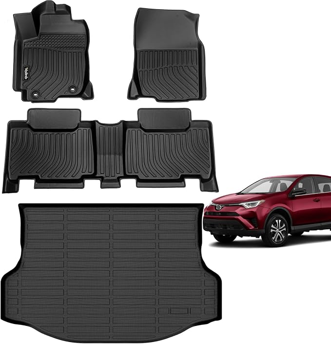 Wailtnb-Car Floor Mats & Cargo Trunk Liners Custom Fit for RAV4 2013-2018 (Not for Hybrid or Prime) All Weather Floor Mats for RAV4 Durable Floor Liners Accessories for RAV4 13-18