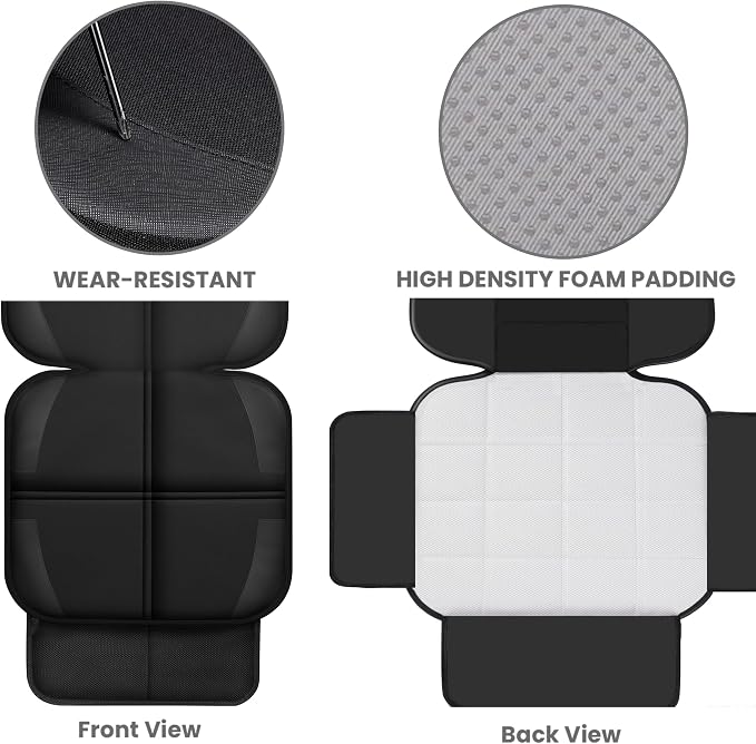 Meolsaek Car Seat Protector for Child Car Seat，600D Waterproof Car Seat Cover，Thickest Padded Non-Slip Fabric for Child and Pet with Pockets (1 pc)
