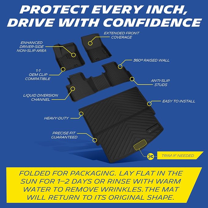 Michelin Vehicle Mats, All-Weather TPE Custom Fit Liner for 2021-2026 Nissan Rogue (4 Piece B), Not for Sport/PHEV, Premier