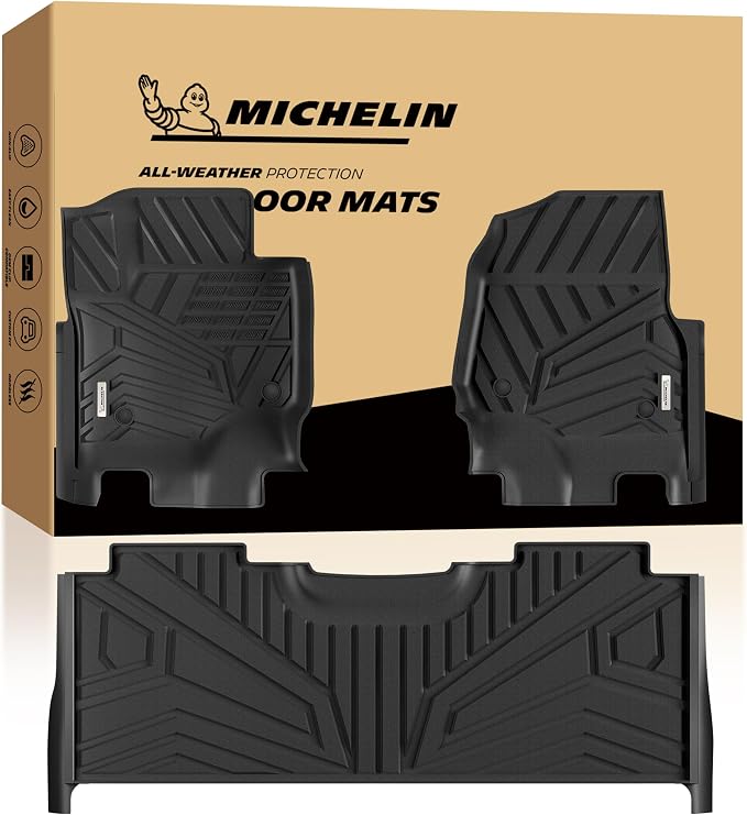 Michelin Vehicle Mats, All-Weather TPE Custom Fit Liner for 2017-2026 Ford F250/F350/F450/F550 Crew Cab Bucket Seat W/Under Seat Storage Carpet Floor, Elite