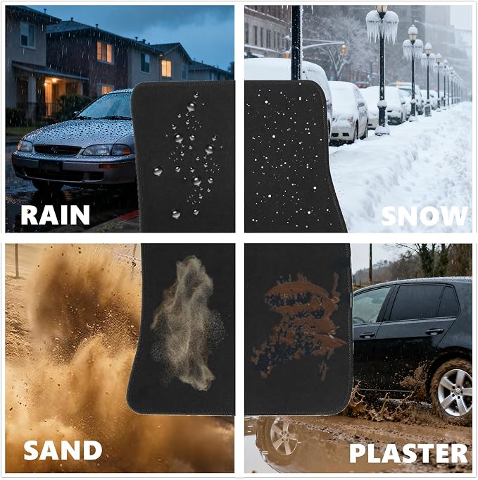 GXARTS Car Waterproof Floor Mats Carpet Full Set Fit for Toyota Tacoma 2018 2019 2020 2021 2022 2023 | All-Weather Protect,with Non-Slip Buckle | Black Velour Automobile Floor Liner Accessories
