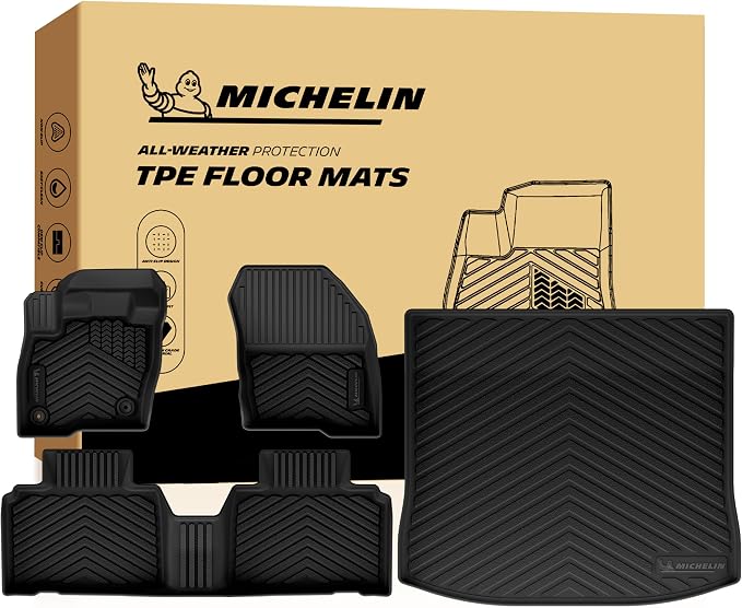 Michelin Vehicle Mats, All-Weather TPE Custom Fit Liner for 2015-2024 Ford Edge (4 Piece), Premier