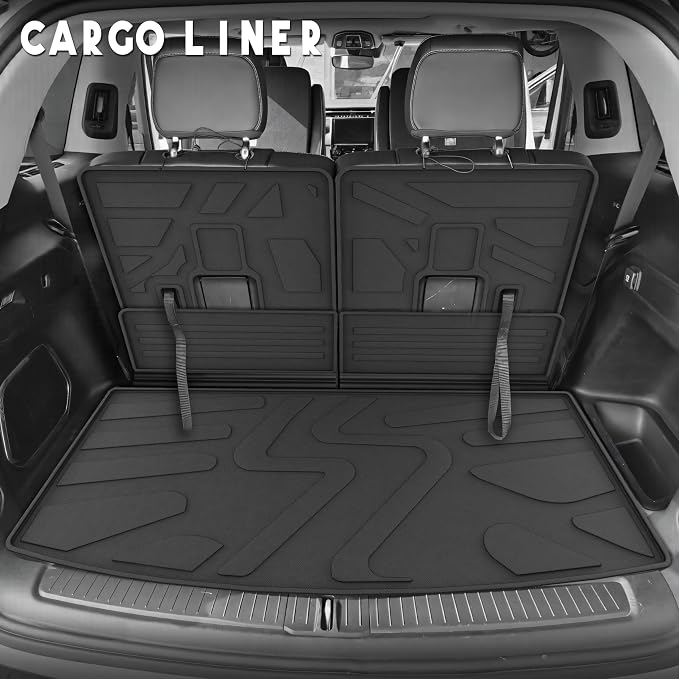 KARPAL Floor Mats for 2021-2025 2026 Jeep Grand Cherokee L (6-Seater w/o 2nd Row Center Armrest), All Weather TPE Custom Fit Floor Liners Car Mats Accessories