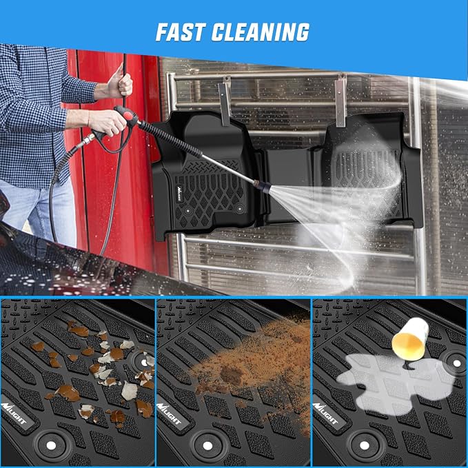 Nilight TPE Floor Mats for Chevy Silverado GMC Sierra 1500 Bench Seat 2019-2026, 2020 2021 2022 2023 2024 2025 2026 Chevrolet Silverado GMC Sierra 2500HD 3500HD Crew Cab W/O Rear Underseat Storage Box
