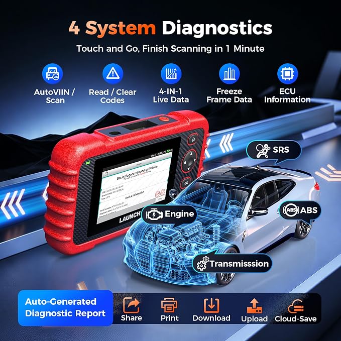 Launch OBD2 Scanner CRP123X V3.0 Elite, 2026 Lifetime Free WiFi Update Scan Tool, FCA SGW, CANFD&DoIP, SAS/Throttle/Brake/BMS/D-P-F/Oil/ABS Service Multi Systems Car Scanner, Battery Test, Auto VIN