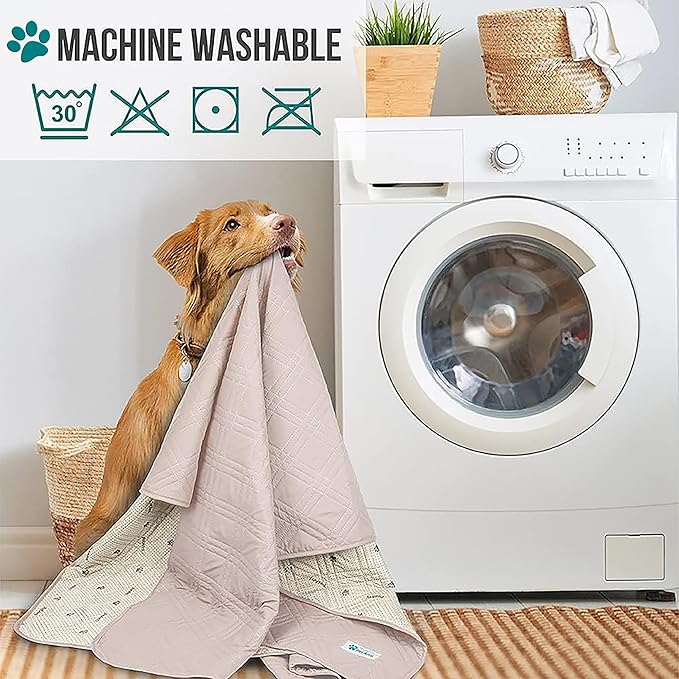 PetAmi Waterproof Couch Cover for Dogs, Non-Slip Leakproof Sofa Furniture Protector for Pet Cat, Machine Washable Bed Blanket for Car Seat, 68x82 Beige