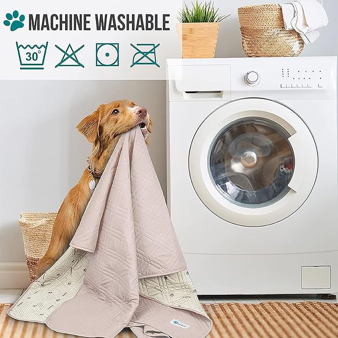 PetAmi Waterproof Couch Cover for Dogs, Non-Slip Leakproof Sofa Furniture Protector for Pet Cat, Machine Washable Bed Blanket for Car Seat, 102x82 Beige