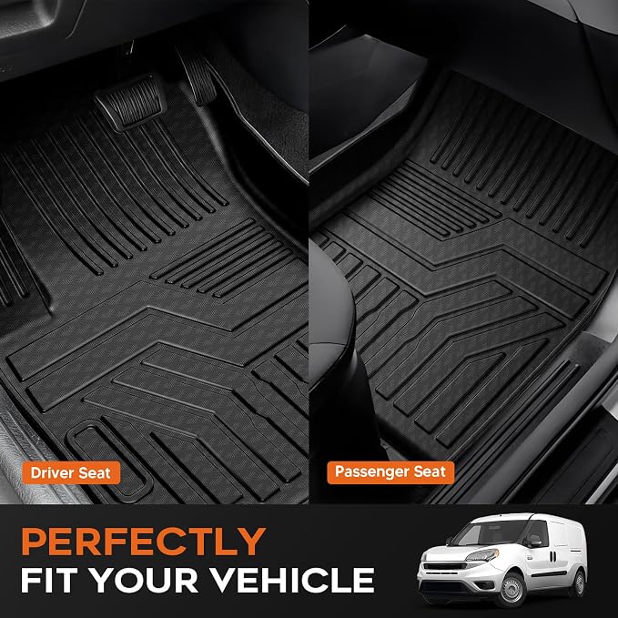 ProMaster Floor mats-Floor mat for Ram ProMaster City 2015-2022,All Weather TPE Rubber Floor Liners Protection for ProMaster Accessories,1 Row Anti-Slip Car Mats, Black