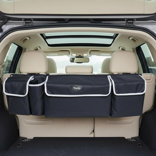 Hanging Trunk Organizer for SUV | Hanging Trunk Organizer, Waterproof, 4 Pocket Backseat Storage Solution, Easy Install, Durable and Versatile