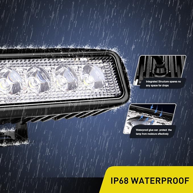 Nilight Led Light Bar 2PCS 18w Spot Driving Fog Light Led Pods Off Road Lights Boat Lights Driving Lights Led Work Light SUV Lamp