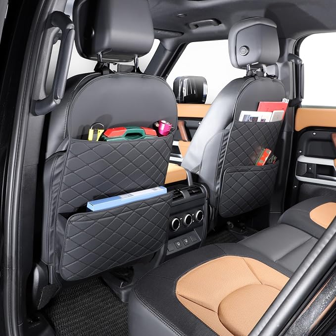 TAIKOO Seat Back Protector,Shields Seat Backs From Kicks and Adds Storage | kick mats back seat protector easy to install and clean, well-crafted, sturdy, durable and stylish.2 Pack