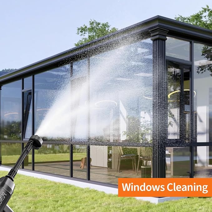 Cordless Pressure Washer, Electric Power Washer with 2x4.0Ah Batteries, Portable Lightweight Car Washer Gun with 6-in-1 Nozzle, Foam Pot, Handheld Power Cleaner for Car, Garden, Patio & Fence