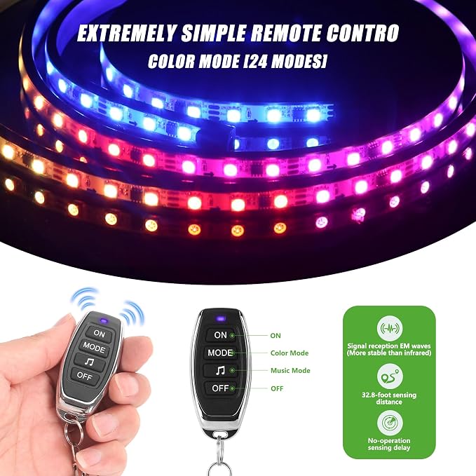 10L0L Golf Cart Underglow Light Kit with Canopy Lights, IP67 Waterproof, 24 Dream Color Modes Wireless Remote Music Sync, 12V-80V Wide Voltage Fit for Yamaha EZGO Club Car