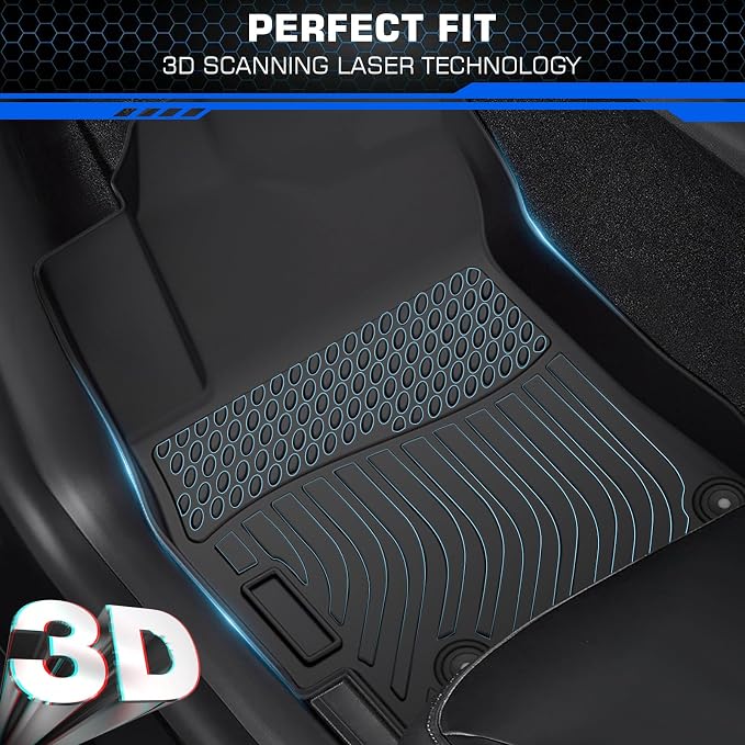 Floor Mats & Cargo Liner for 2020-2025 2026 Hyundai Sonata (Only Hybrid) | All Weather Automotive TPE Liners Set Waterproof Accessories, Floor Liner Combo Set,Front and Rear Rows, Trunk Liner