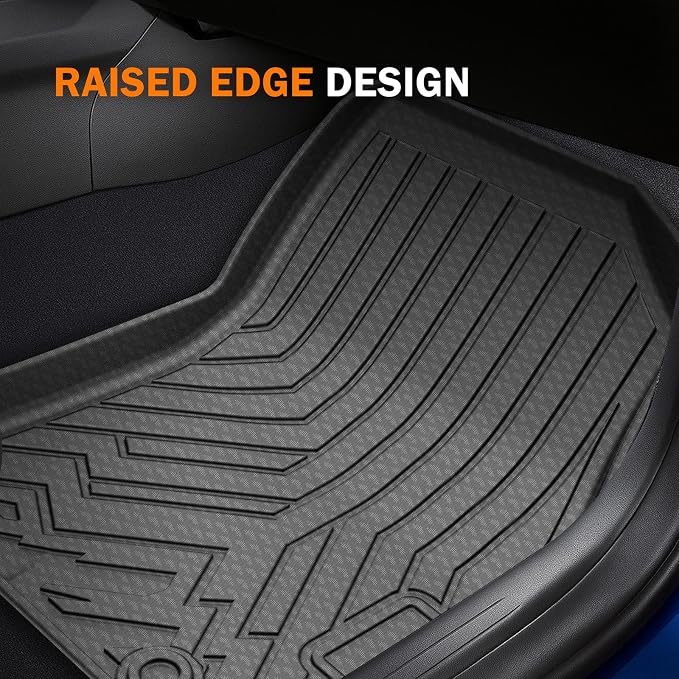 KUST Floor Mats for 2021-2026 Chevy Trailblazer Accessories (AWD Only) | Rear Cargo Trunk Mat (Cargo Deck in Upper Position), Front Rear Car Mats All Weather Protection, TPE Rubber, Raised Edge