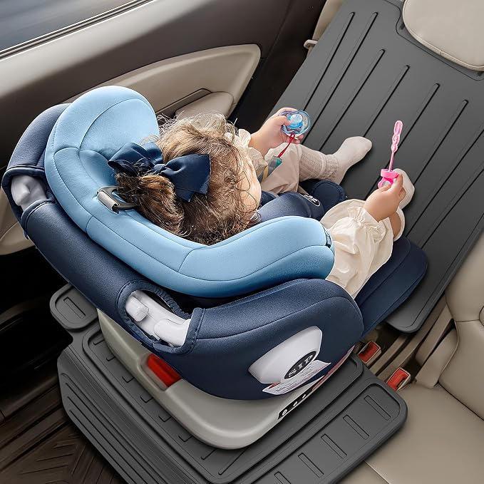 insefocc Car Seat Protector for Child Car Seat，TPE Waterproof & Anti-Slip （No Imprints）,carseat Protector car seat Cover Universal Fit for Baby & Pet Use, BPA-Free（Black -1 PC）
