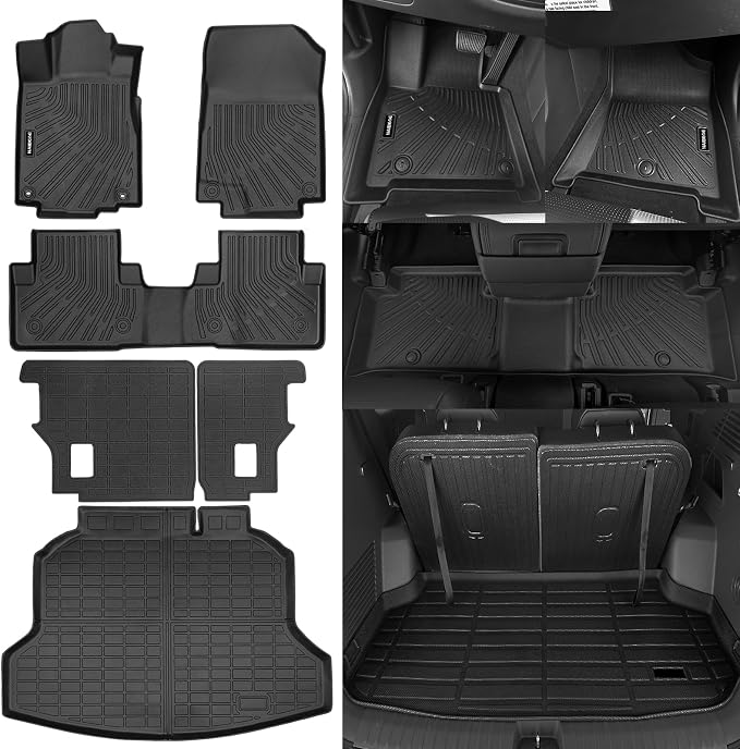 Naibeve Floor Mats for 2012-2016 Honda CRV - All Weather for Honda CRV Floor Mats & Cargo mat & Backrest Mats Waterproof Interior Accessories