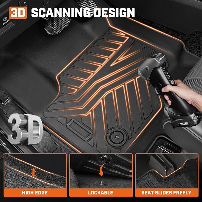 Mixsuper Floor mat for 2017-2026 Ford F-250/F-350/F-450 SuperCrew (Crew Cab) & SuperCab (EXT Cab) w/Factory Vinyl Flooring,All Weather TPE Floor Liners for F-250 Accessories,Anti-Slip Car Mats