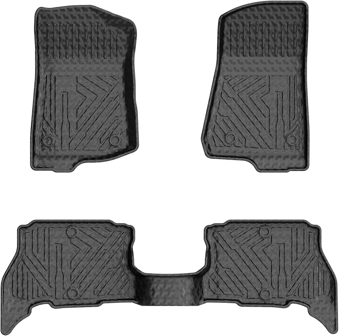 Mixsuper Floor Mats for Jeep Wrangler 4XE 4 Door 2021-2026 (Not fits JL/JK), Custom Fit TPE All-Weather Floor Liners, Waterproof Anti-Slip Heavy Duty Mats, 1st and 2nd Row Accessories Set Black