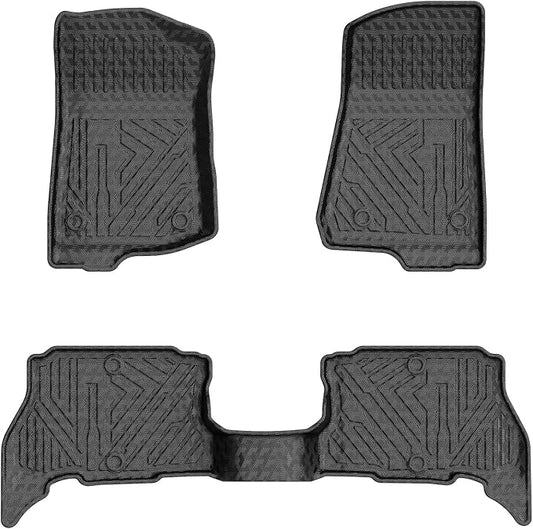 Mixsuper Floor Mats for Jeep Wrangler 4XE 4 Door 2021-2026 (Not fits JL/JK), Custom Fit TPE All-Weather Floor Liners, Waterproof Anti-Slip Heavy Duty Mats, 1st and 2nd Row Accessories Set Black