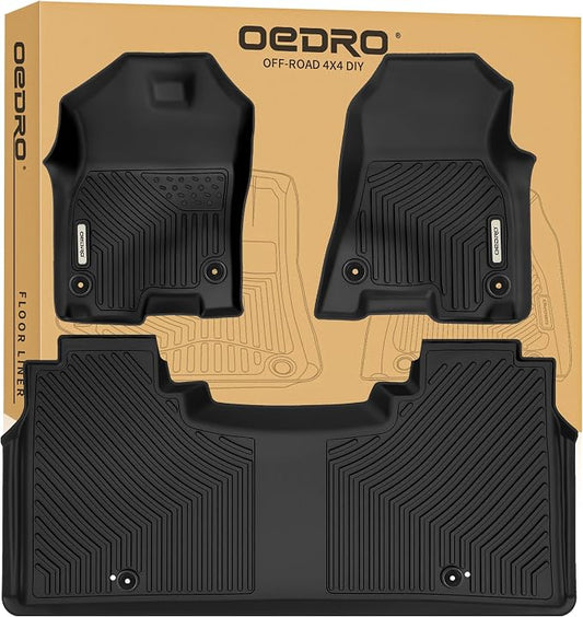 OEDRO Floor Mats Fit for 2019-2024 Dodge Ram 1500 Crew Cab New Body | With Original Storage | NOT for Classic Models | All-Weather TPE Custom Fit Floor Liner for Ram 1500 Accessories