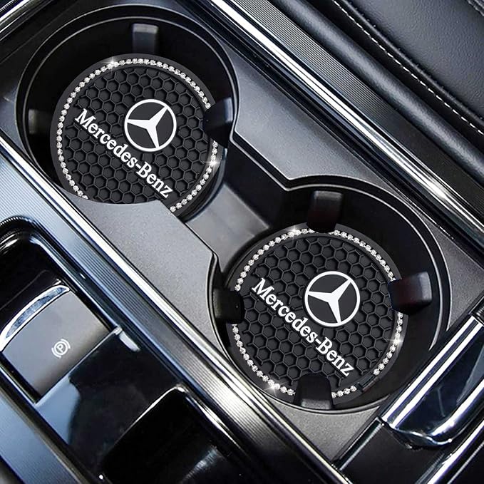 Car Cup Holder Coaster for MercedesBenz Recessed Silicone Cupholder Coaster Interior Accessories 2.75IN 2Pack