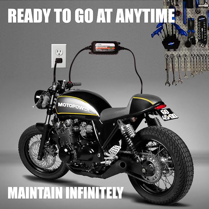 MOTOPOWER MP00205C 12V 800mA Automatic Battery Charger, Battery Maintainer, Trickle Charger, and Battery Desulfator
