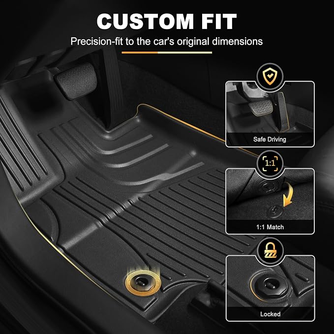 AOMSAZTO Floor Mats Compatible with 2013-2018 Toyota RAV4 All Weather Floor Liner TPE Custom Fit Mats for Toyota RAV4 1st & 2nd Row Car Mats