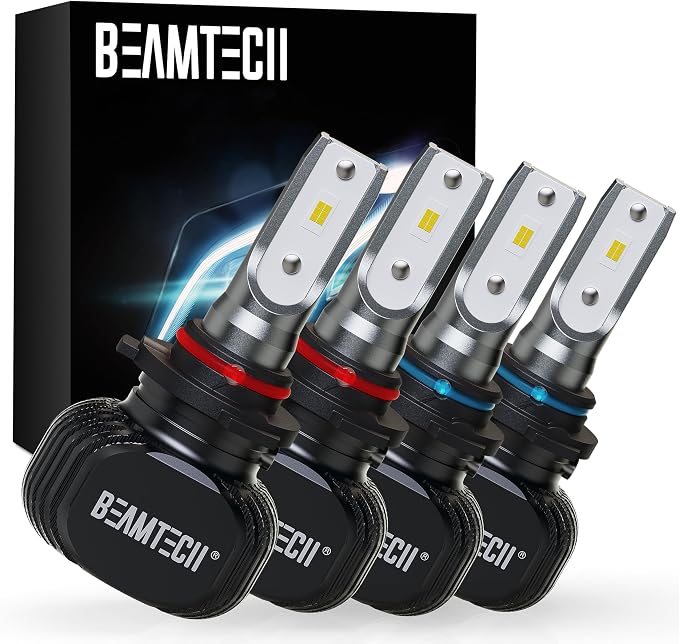 BEAMTECH 900-5 900-6 Bulbs Combo, S1 Series Fanless 300% Brighter, 4 Bulbs