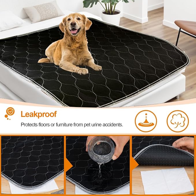 RIQINXIN Absorbent Reusable Seat Protector Pads Waterproof Incontinence Chair Pads Washable Underpads for Adults Elderly Bed Wheelchair Sofa Quilted Chuck Pads Grey 35x60in 2pcs