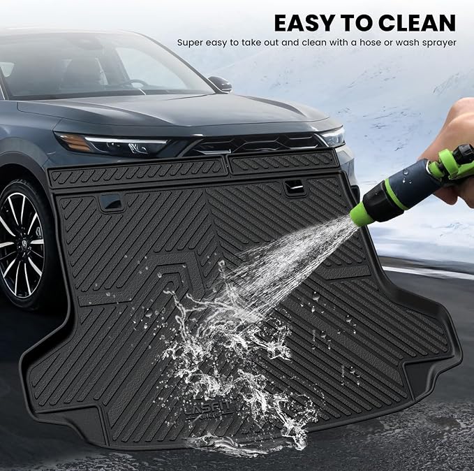 LASFIT Cargo Mat with Backrest Mat for Honda HRV 2023-2027 & for Acura ADX 2025-2026, All Weather TPE Custom Fit Trunk Mat Cargo Liner with Seatback Mat Accessories, Black