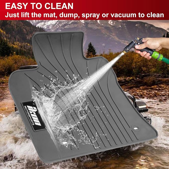 Fit 2018-2024 Toyota Camry Custom Fit Floor Mat IKON Style Gray/Grey | IKON MOTORSPORTS, Rubber Heavy Duty All Weather Car Front Rear Carpets Liner 5PC, 2019 2020 2021 2022