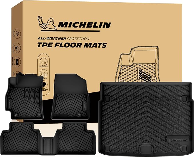 Michelin Vehicle Mats, Premier Series All-Weather TPE Custom Fit Liner for 2026 Kia K4 Hatchback Floor Mats, Not for K4 Sedan (4 Piece)