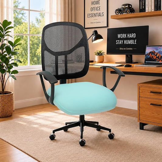 DIVA EN CAMINO DEC Universal Spandex Computer Chair Slipcover - Stretchable Desk Office Chair Seat Cushion Covers - Removable Washable Cushion Protectors for Dogs, Cats, Pets